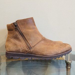 Sorel Harlow tan suede leather chelsea ankle boots fall, size 8.5